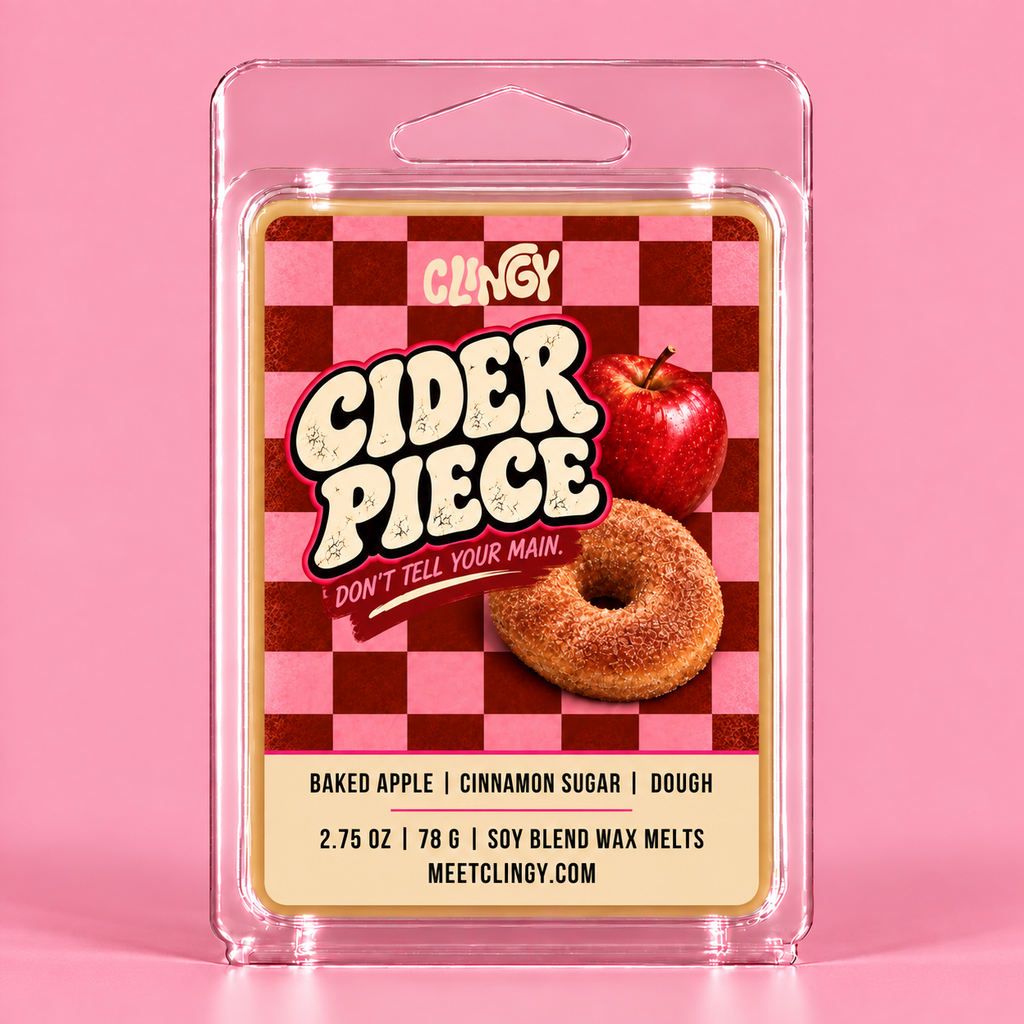 Cider Piece wax melt in warm caramel-tan wax