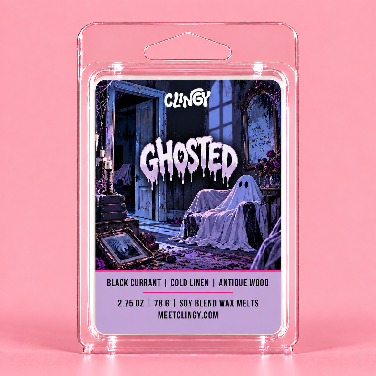 Ghosted white wax melt