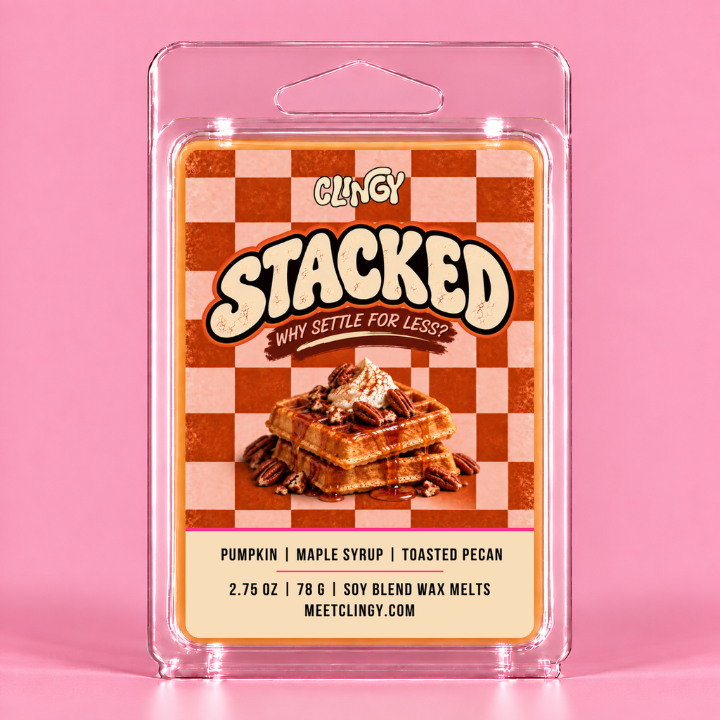Stacked pumpkin maple syrup toasted pecan wax melt